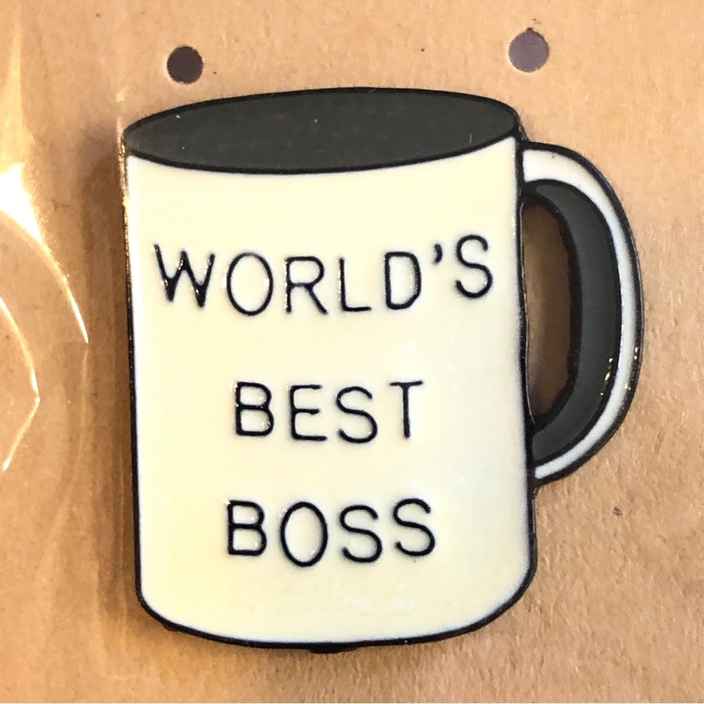 NWOT The Office “World’s Best Boss” Mug Pin